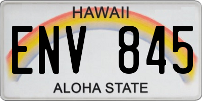 HI license plate ENV845