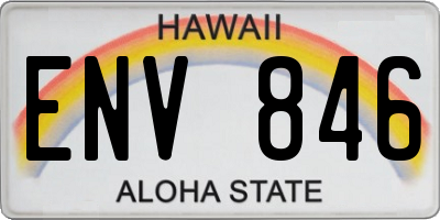 HI license plate ENV846