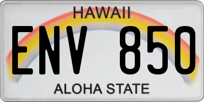 HI license plate ENV850