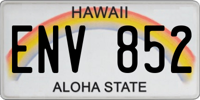 HI license plate ENV852