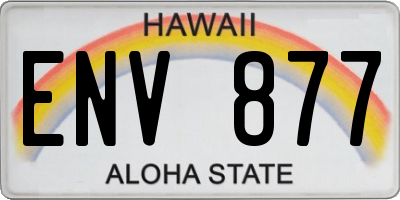 HI license plate ENV877