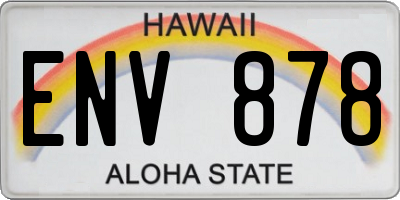 HI license plate ENV878