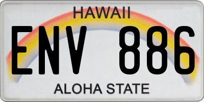 HI license plate ENV886