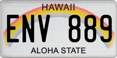 HI license plate ENV889