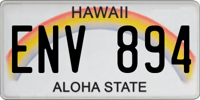 HI license plate ENV894