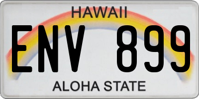 HI license plate ENV899