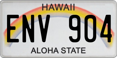 HI license plate ENV904