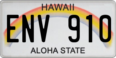 HI license plate ENV910