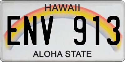 HI license plate ENV913