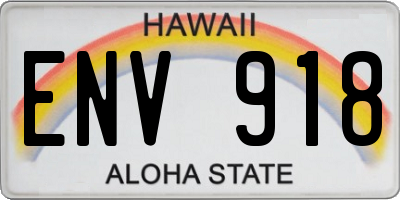 HI license plate ENV918