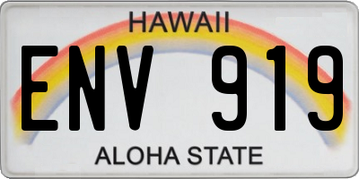 HI license plate ENV919