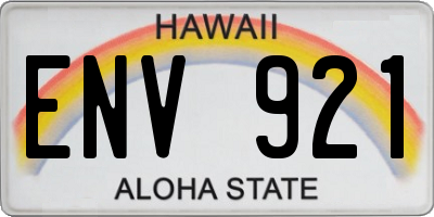 HI license plate ENV921
