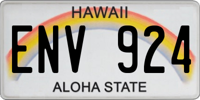 HI license plate ENV924