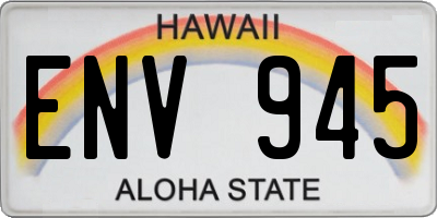 HI license plate ENV945