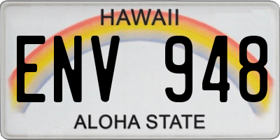 HI license plate ENV948