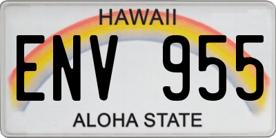 HI license plate ENV955