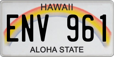 HI license plate ENV961
