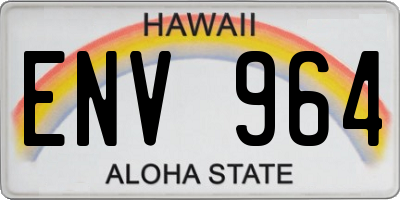 HI license plate ENV964
