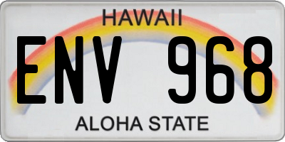 HI license plate ENV968