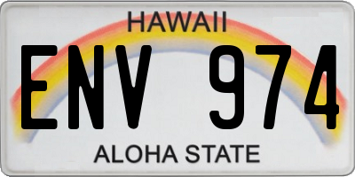 HI license plate ENV974