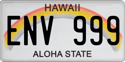 HI license plate ENV999