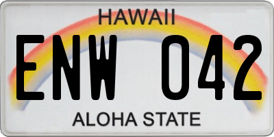 HI license plate ENW042