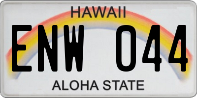 HI license plate ENW044