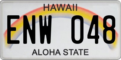 HI license plate ENW048