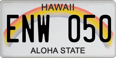 HI license plate ENW050