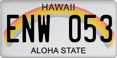 HI license plate ENW053