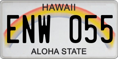 HI license plate ENW055