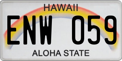HI license plate ENW059