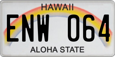 HI license plate ENW064