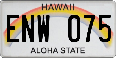 HI license plate ENW075