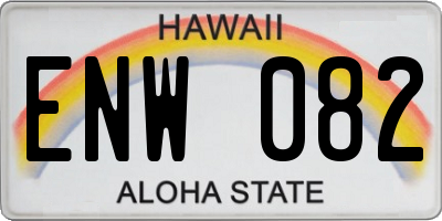 HI license plate ENW082