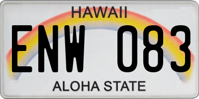 HI license plate ENW083