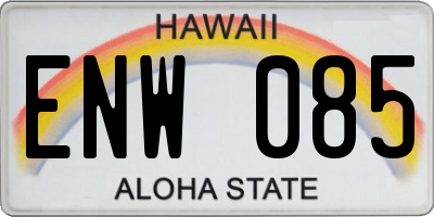 HI license plate ENW085