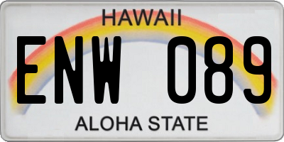 HI license plate ENW089