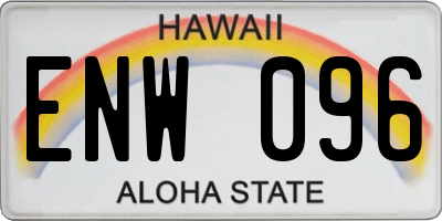 HI license plate ENW096