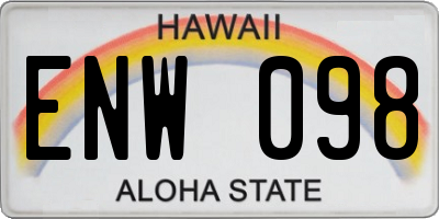 HI license plate ENW098