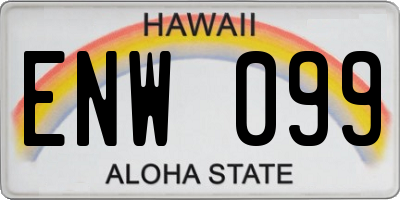 HI license plate ENW099