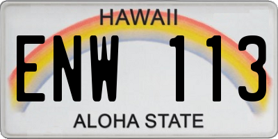 HI license plate ENW113