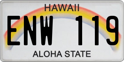 HI license plate ENW119