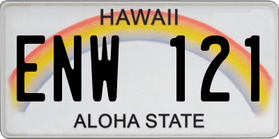 HI license plate ENW121