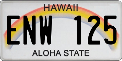 HI license plate ENW125