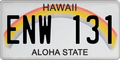 HI license plate ENW131