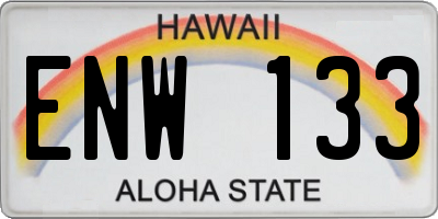 HI license plate ENW133