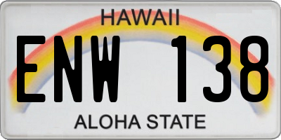 HI license plate ENW138