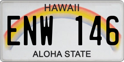 HI license plate ENW146