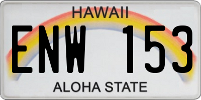 HI license plate ENW153